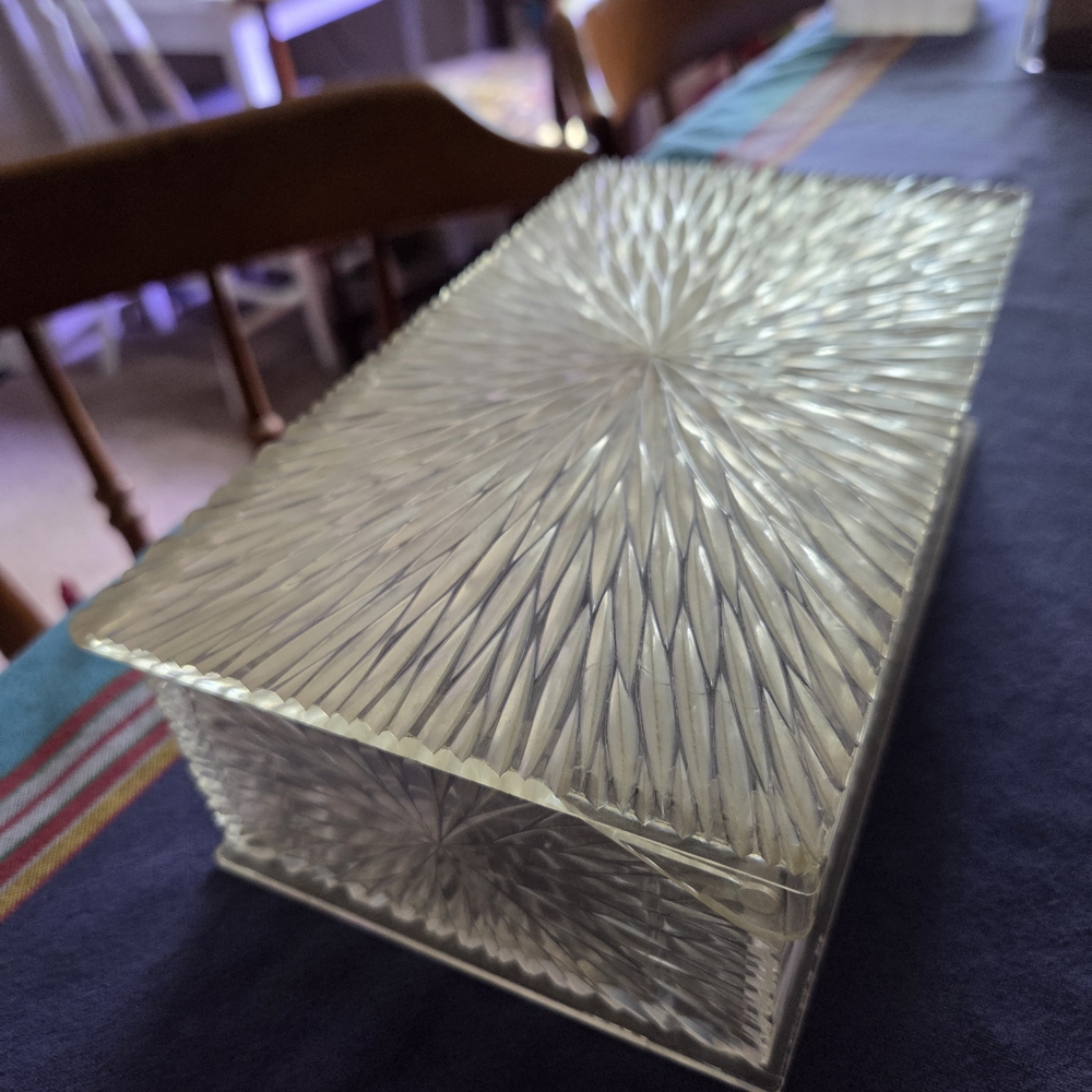 Vintage Sunburst Design Trinket Box by Celebrity, Inc. MCM Home Decor Plastic